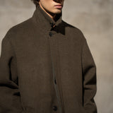 WOOL MAC COAT - Moss