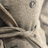 HERRINGBONE BELTED TOPCOAT - Espresso