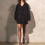 ITALIAN WOOL PEACOAT – Noir