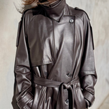 ITALIAN LEATHER TRENCH - Dark Espresso