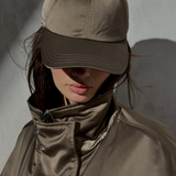 CROPPED SATEEN BOMBER - Taupe