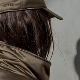 CROPPED SATEEN BOMBER - Taupe