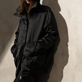 SATEEN BOMBER - Noir