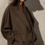 MOHAIR WRAP COAT - Mocha