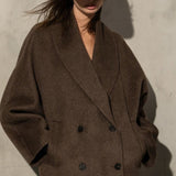 MOHAIR WRAP COAT - Mocha