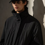 SHEARLING COLLAR TECHNICAL JACKET - Noir
