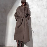 MOHAIR WOOL TOPCOAT - Mocha