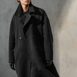 HERRINGBONE BELTED TOPCOAT - Charcoal