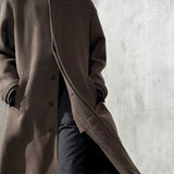 WOOL MAC COAT  - Noir