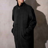 WOOL MAC COAT  - Noir