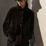 SHEARLING SHIRT JACKET - Espresso