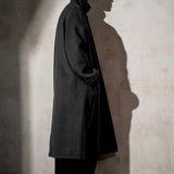 WOOL MAC COAT  - Noir