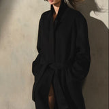 CASHMERE WOOL TOPCOAT - Noir