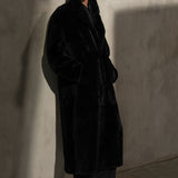 SHEARLING TOP COAT - Noir