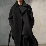 HERRINGBONE BELTED TOPCOAT - Charcoal