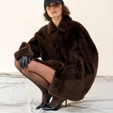 SHEARLING SHIRT JACKET - Espresso