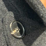 HERRINGBONE BELTED TOPCOAT - Charcoal