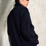 ITALIAN WOOL ZIP JACKET - Noir
