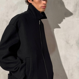 ITALIAN WOOL ZIP JACKET - Noir