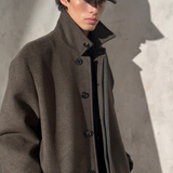 WOOL MAC COAT - Moss
