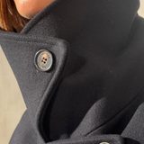 ITALIAN WOOL PEACOAT – Noir