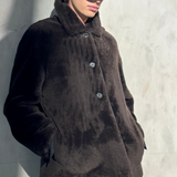 SHEARLING SHIRT JACKET - Espresso