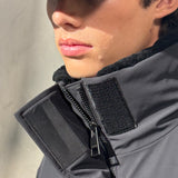 SHEARLING COLLAR TECHNICAL JACKET - Noir