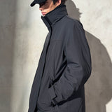 SHEARLING COLLAR TECHNICAL JACKET - Noir