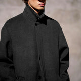 WOOL MAC COAT  - Noir