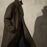 WOOL MAC COAT - Moss