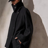 ITALIAN WOOL PEACOAT – Noir